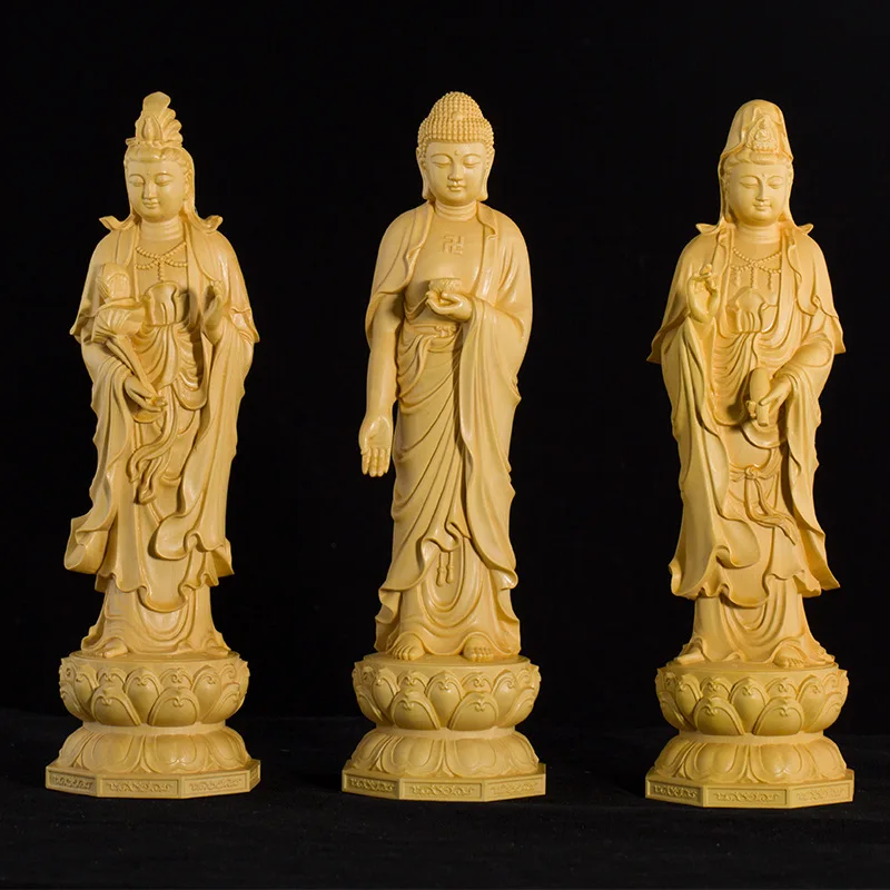 

LH Three Sages Amitabha Rulai Guanyin Bodhisattva is about to reach the Buddha statue ornament