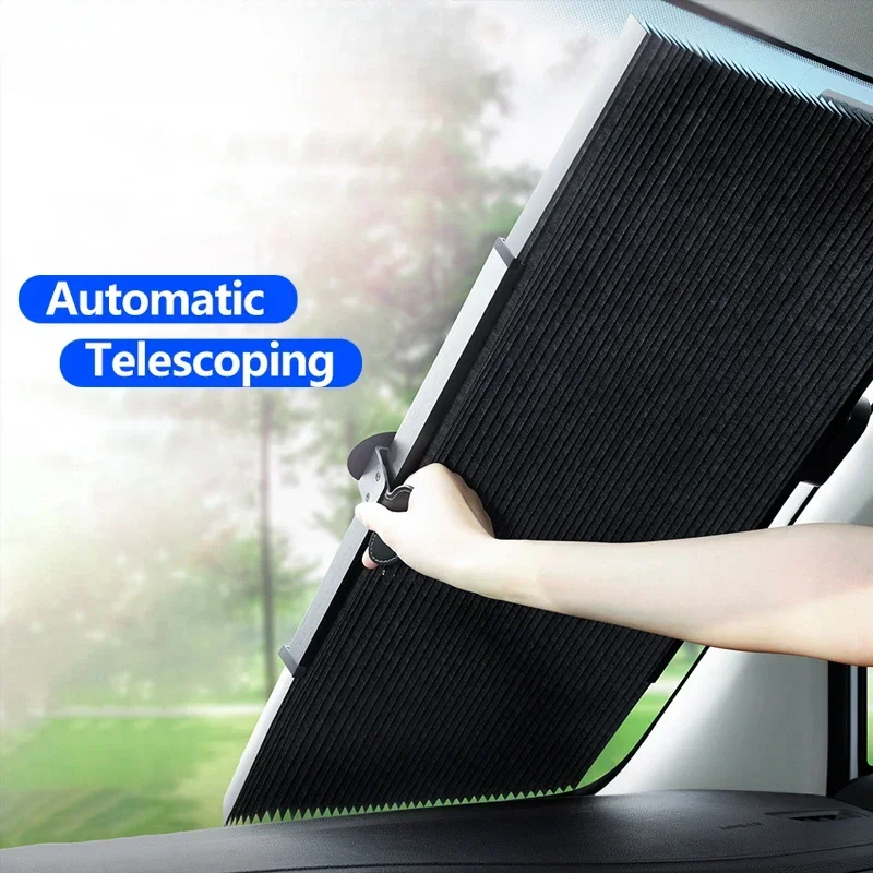 

Выдвижные солнцезащитные шторы для лобового стекла автомобиля — подходят для большинства автомобилей, для солнцезащитного козырька, защиты от УФ-лучей и конфиденциальности