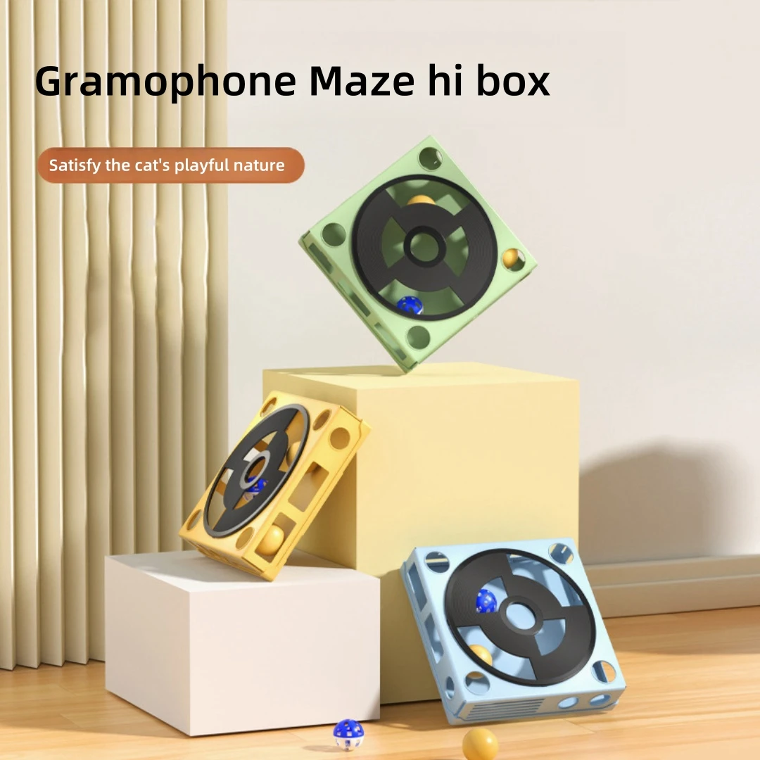Caja de juego de comida oculta de juguete de rompecabezas de laberinto de fonógrafo para mascotas
