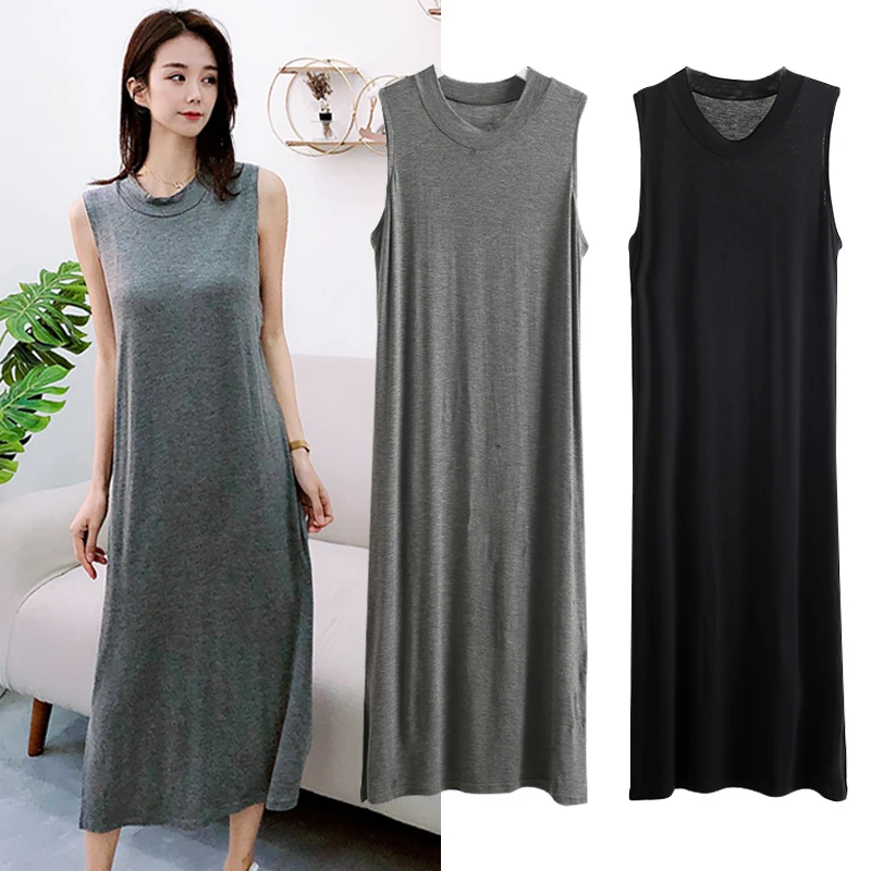 Colete modal svel dr feminino verão versão fina coreano sle emagrecimento saia longa dividida camada base dr roupa interna