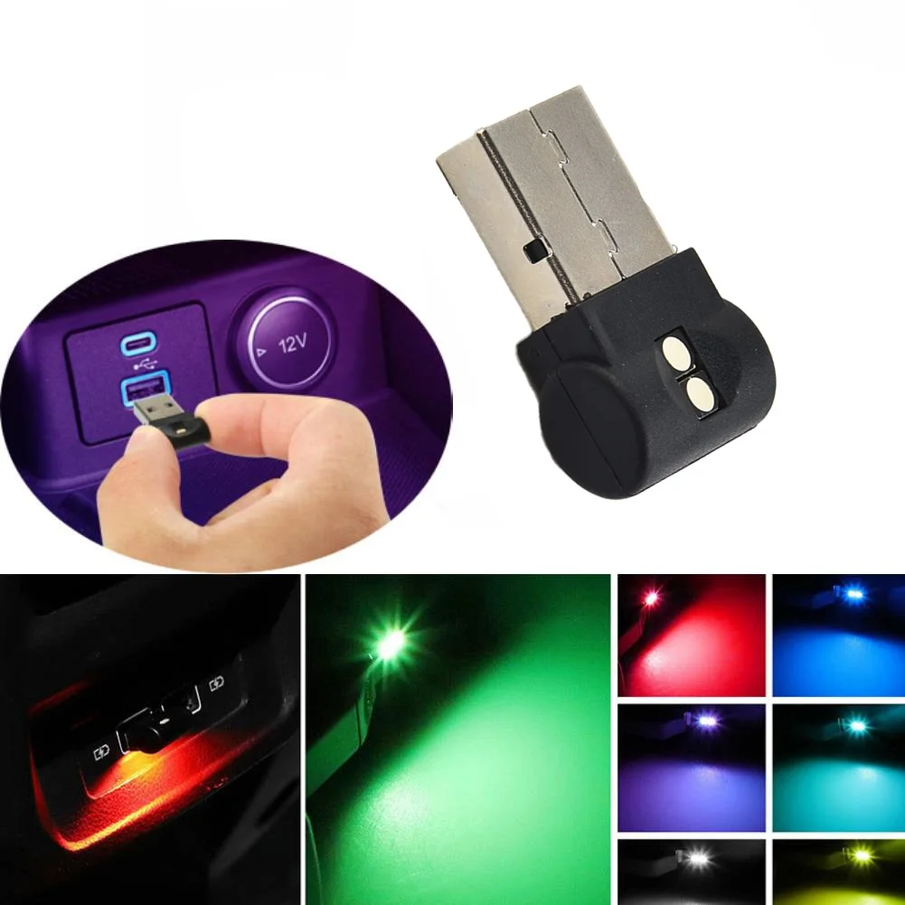 Mini USB LED Car Light Auto Interior Atmosphere Light Computer Mobile Power Charging Touch Key Neon Atmosphere Ambient Lamps