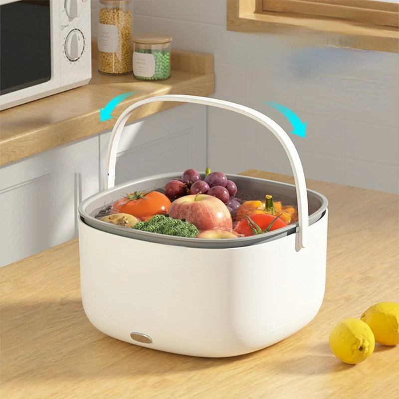 Ultrasonic Fruit and Vegetable Cleaning Basket Portable Household Fruit Meat and Vegetable Cleaner