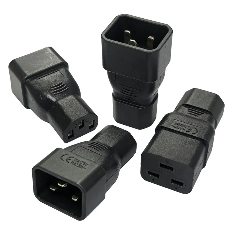 5PCS Black 10A/16A 250V IEC320 C14 to C19 C20 to C13 Power Adapter Plug IEC PDU UPS Server Male to Female Power Plug Converter