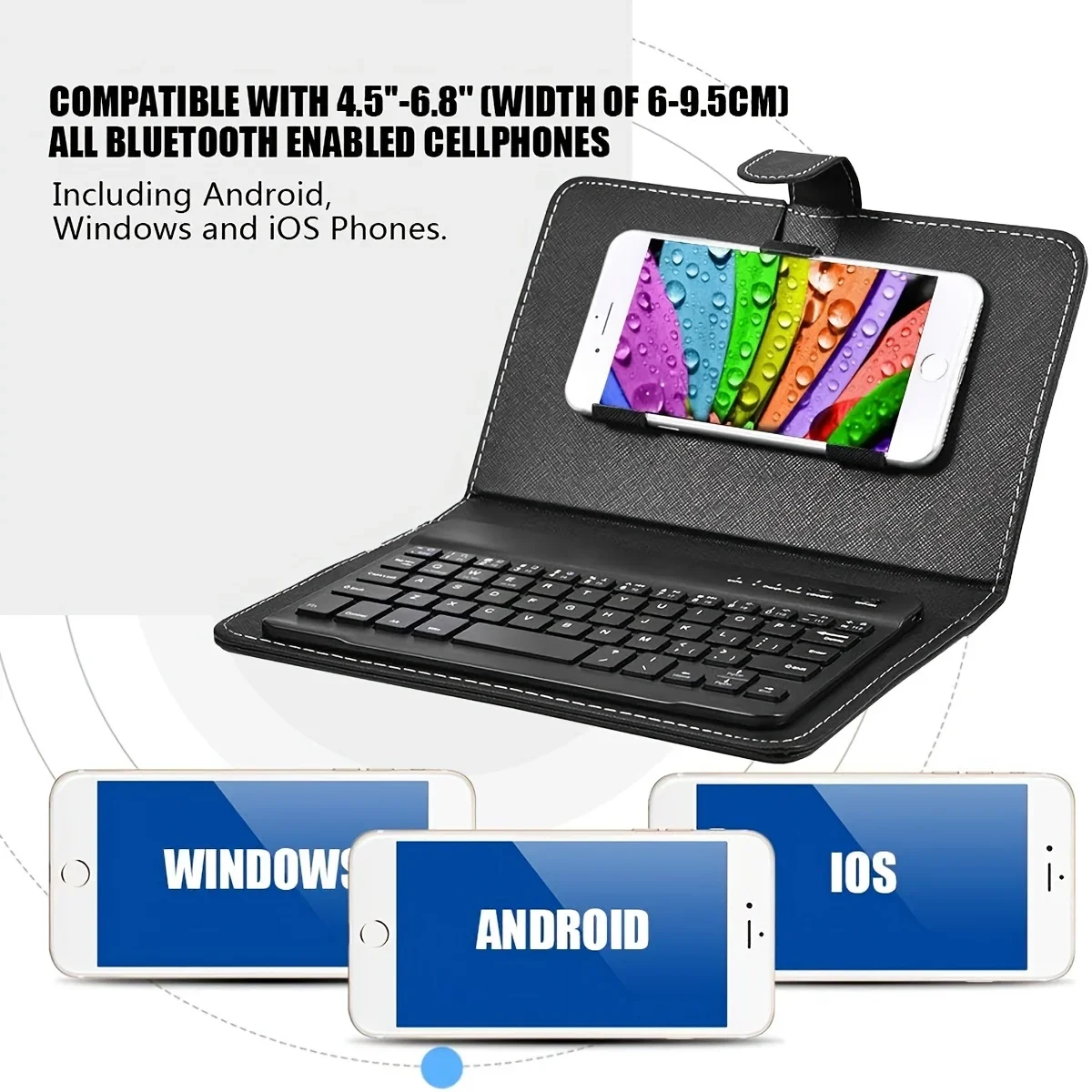 

Чехол для беспроводной Bluetooth-клавиатуры, кожаный чехол (соточный телефон и клавиатура в комплект не входят)