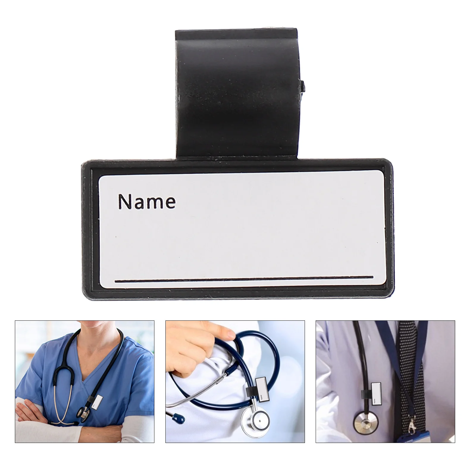 

10 Pcs Label Stethoscope Marker Abs Plastic Name Id Identification Tag with Clip