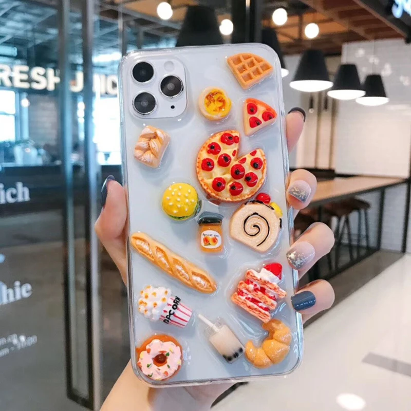 For Iphone15promax 14 Creative Three-dimensional Sushi Pattern Iphone13pro Phone Case 12 11 Full Package Transparent Soft Case