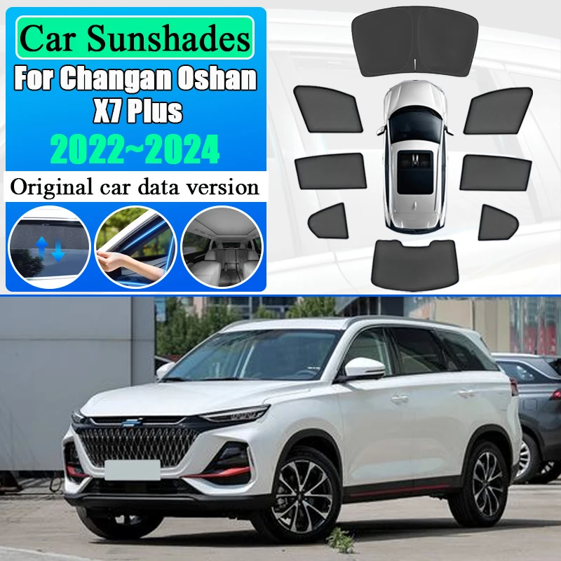 

Car Window Mesh Sunshade For Changan Oshan X7 Plus 2022 2023 2024 Visor UV Protection Cover Privacy Curtains Auto Accessories