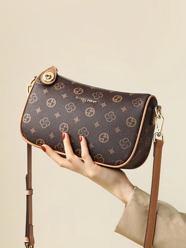 2026 New Style Women's Dumpling Shaped Shoulder Bag Fashionable Crossbody Mobile Phone Bag Urban Minimalist Style Synthetic L...