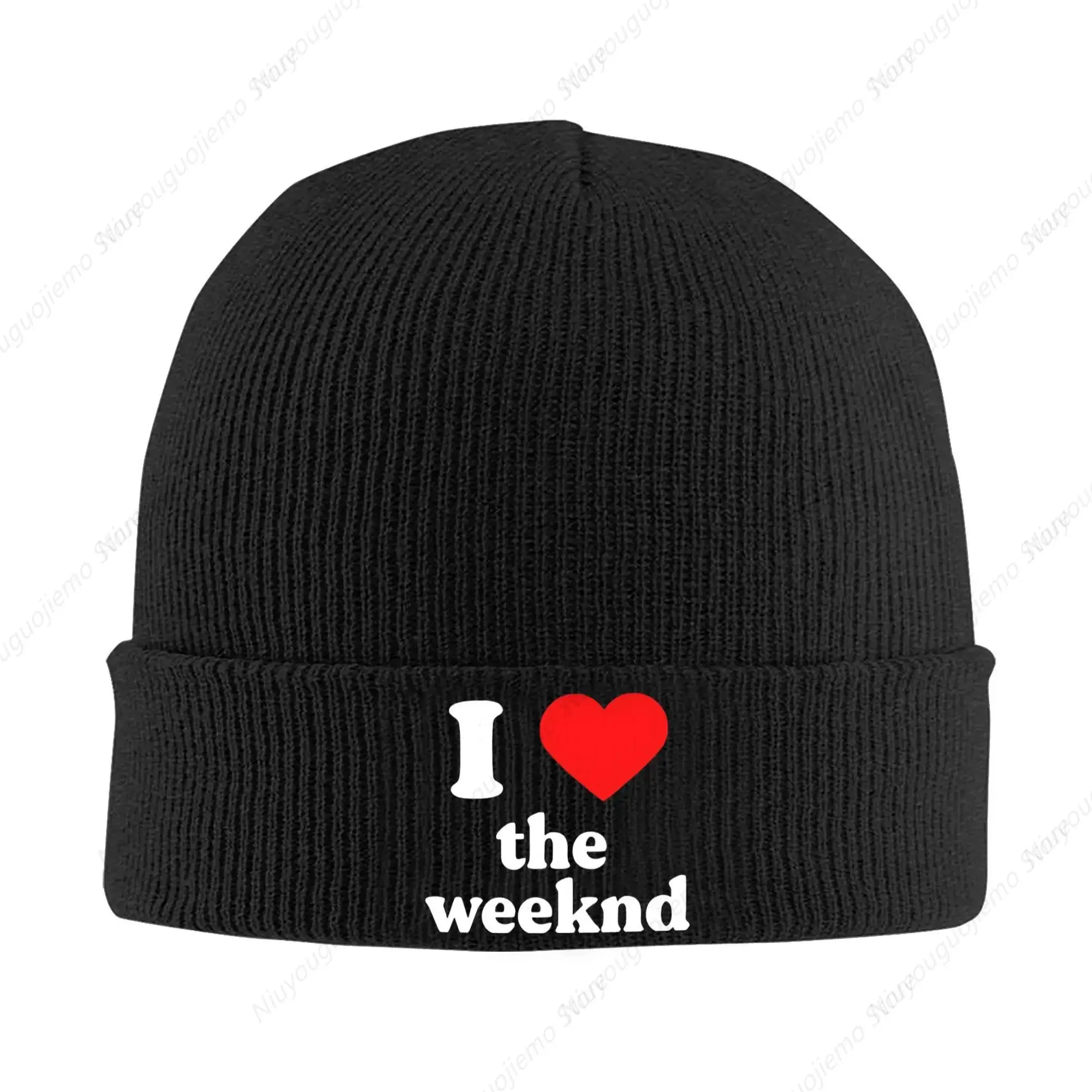 Men Women Knit Beanie i love the weekend music fans  Merch Warm Winter Knitting Skull Cap  Bonnet Knit Hat