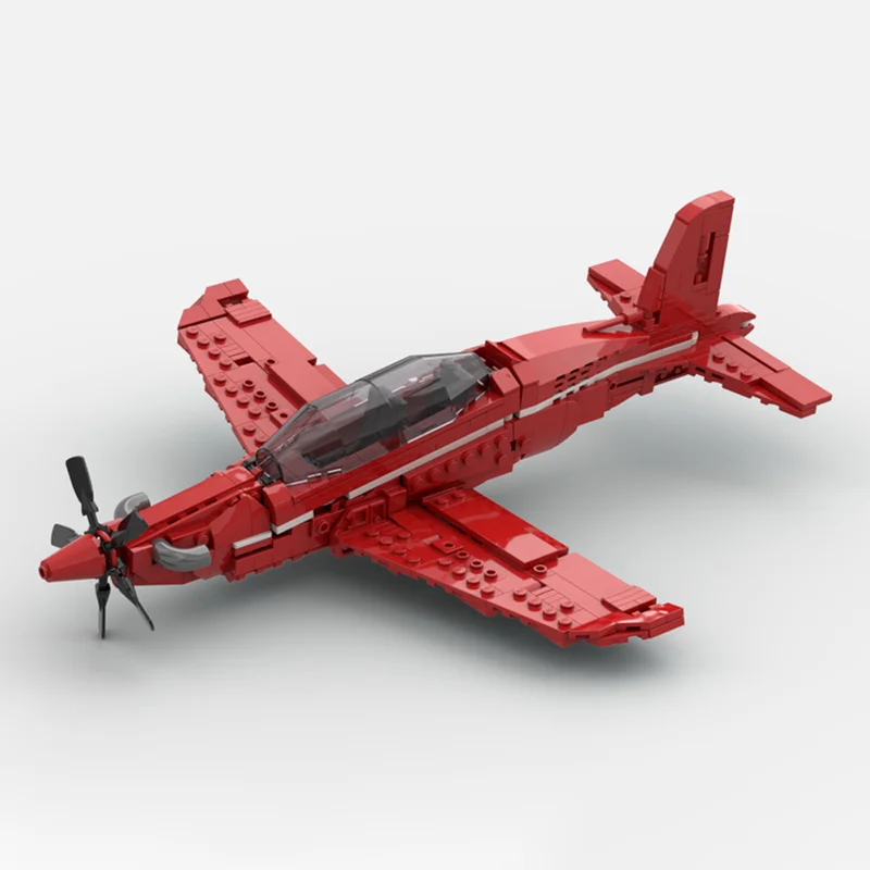 軍事戦闘機モデル Moc ビルディングブロックモジュラーピラタス PC-21 レンガモデル DIY アセンブリ建設おもちゃホリデー BirthdayGift