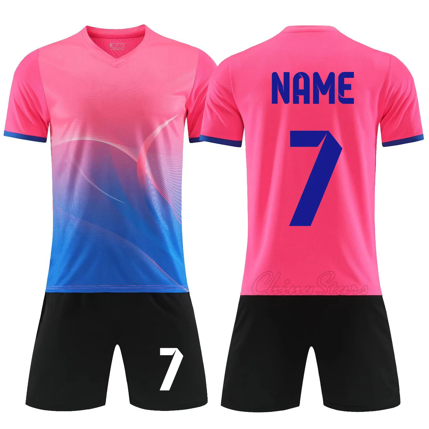 Men Football Jersey Personalized Custom Boy Soccer Jersey Sets Polyester Soccer Uniform Breathable Football Uniform For Athlete