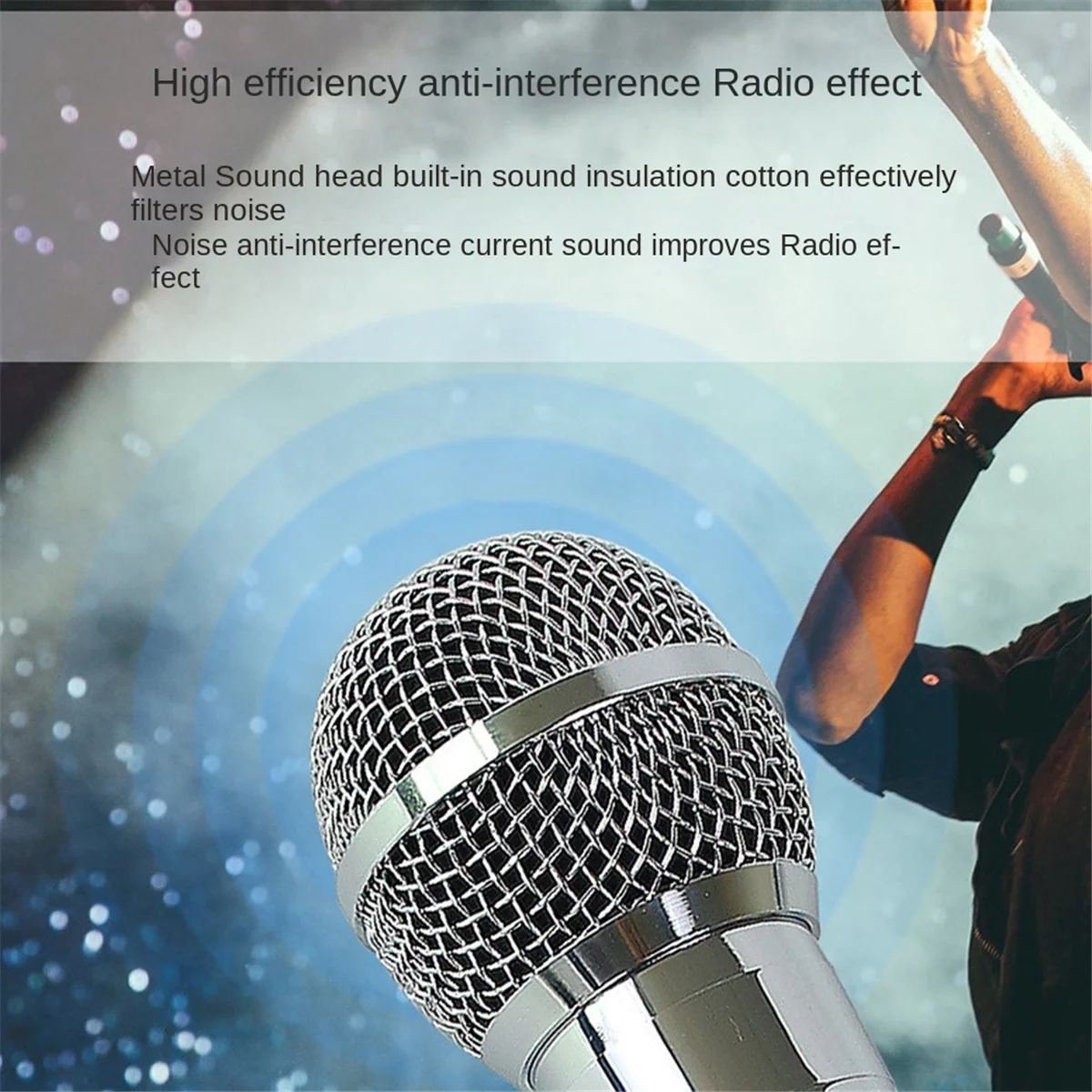 Professional Condenser Mic Handheld Microphone KTV Singing Stage Performance Wired Microphone