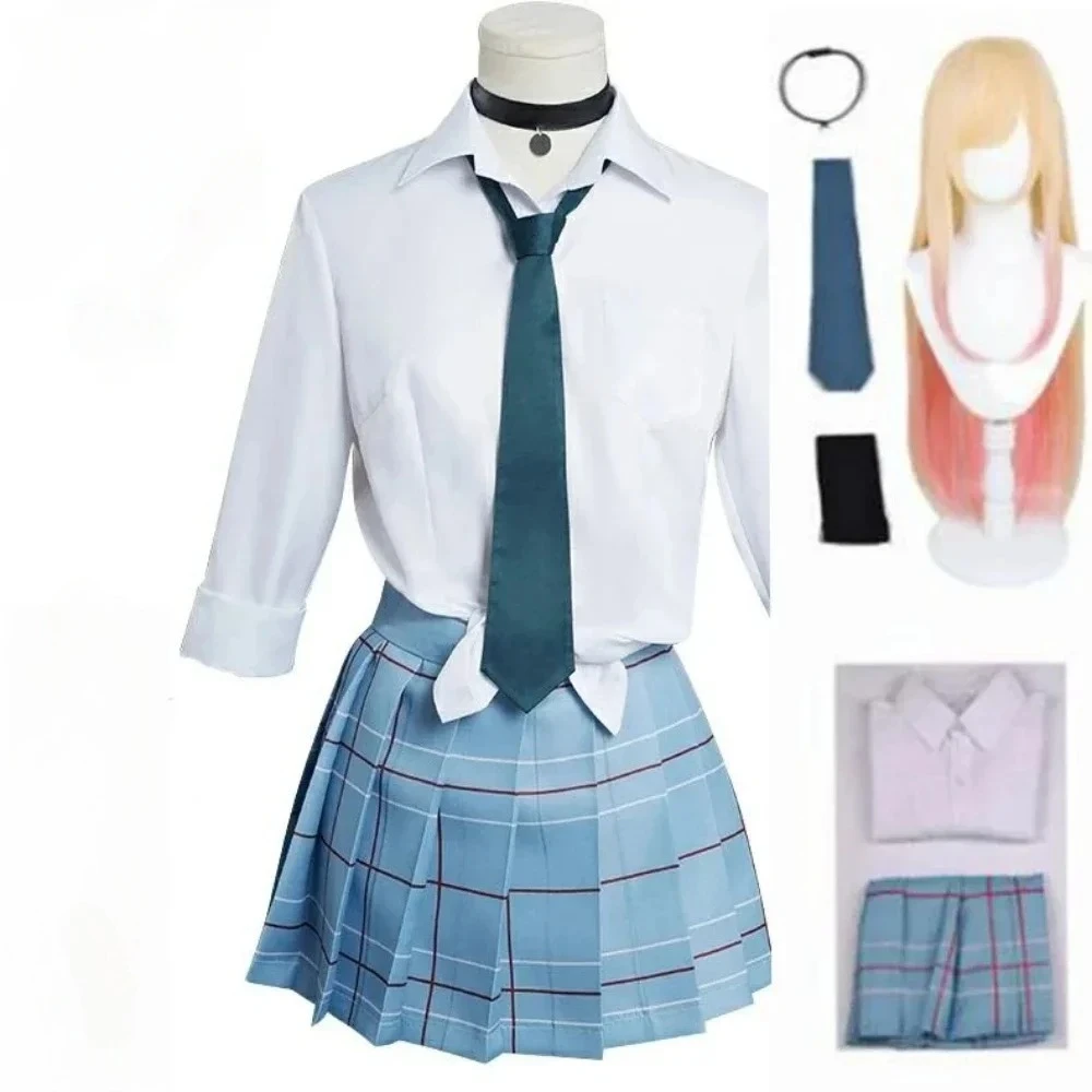 Anime My Dress Up Darling Kitagawa Marin Cosplay Kostüm JK Schuluniform Rock Outfits Halloween Kostüme für Frauen Männer