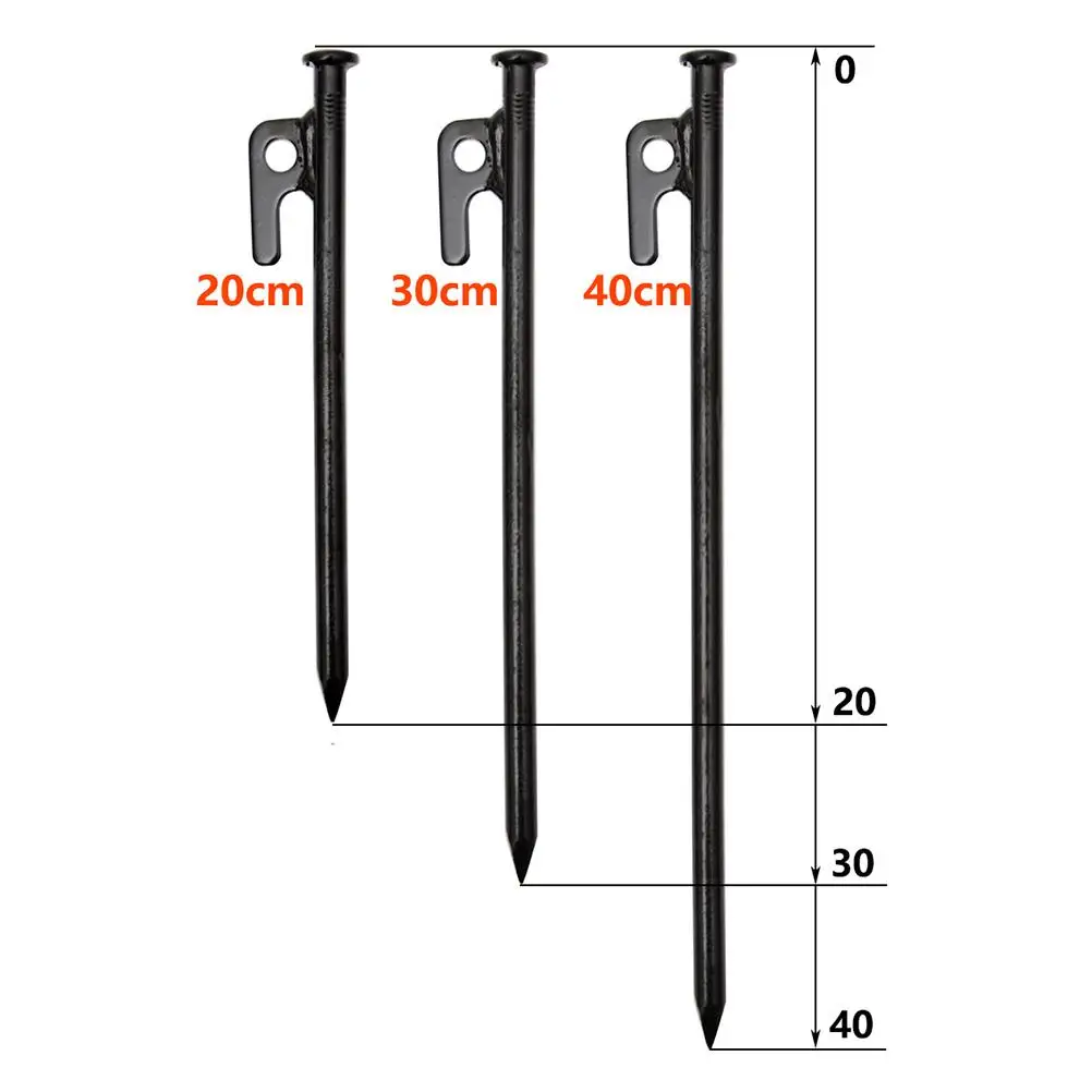 

8 Pcs Tent Tarp Stake Outdoor Awning Nails Beach Anti-rust Pegs Steel Canopy Stakes