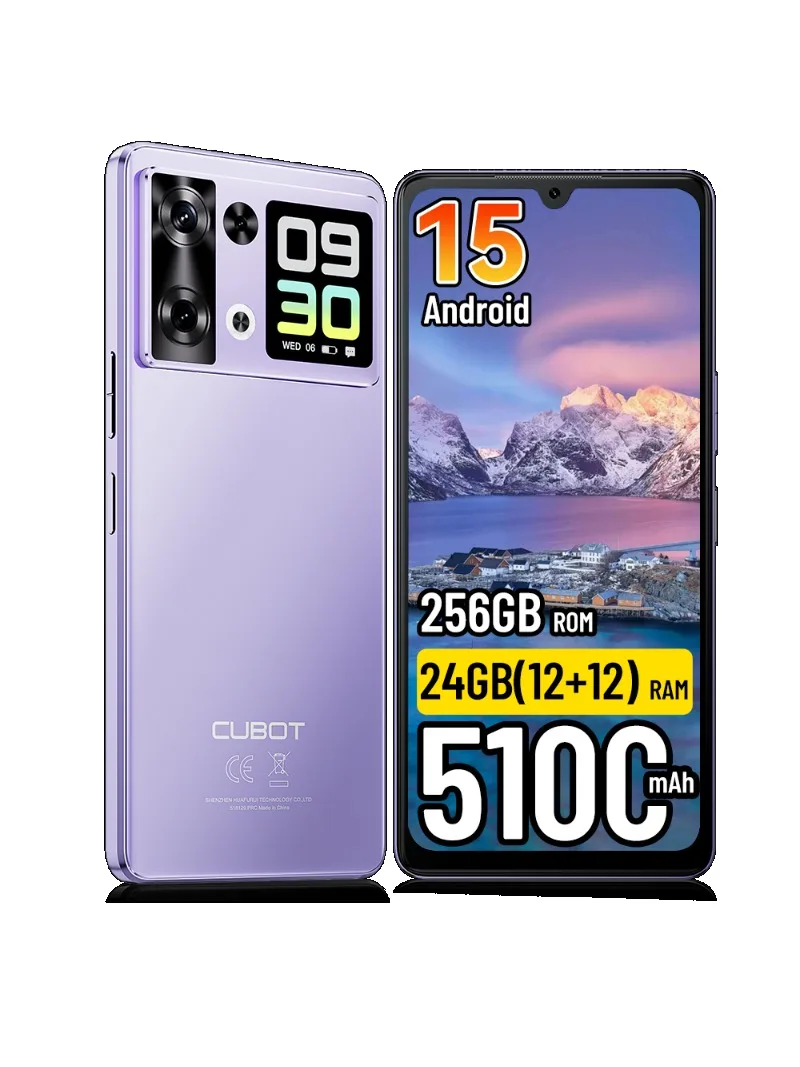[Versand aus Polen] Cubot P90 Smartphone 5100mAh Android 15 24(12+12)GB + 256GB 6,88" 120Hz 64MP Mobiltelefon NFC Fingerabdrucksensor