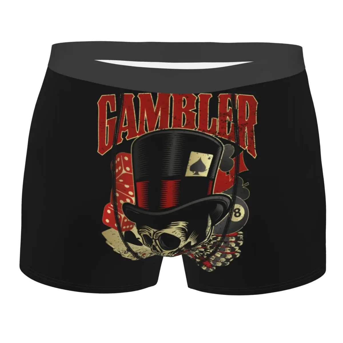 Male Fashion Biker Motorcycle Skull Rockabilly Underwear Boxer Briefs Men Breathbale Shorts Underpants