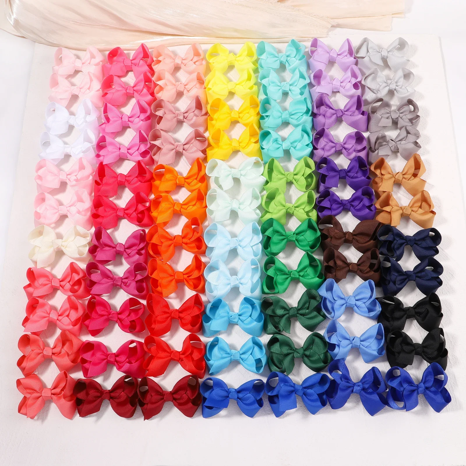 

20/40/50Pcs 3'' Solid Ribbon Hair Bows Clips Gift Set for Baby GirlsToddler Hair Bowknot Hairpin Wholesales Toddler Headgripes