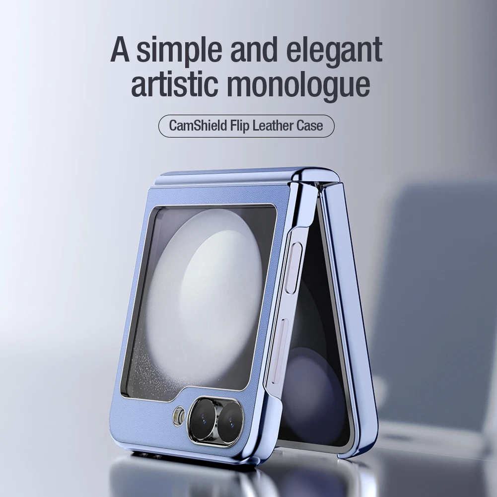 

For Samsung Galaxy Z Flip 7 FE Z Flip 6 5G Nillkin Case Camshield Flip Leather PU Vegan Cover Protection