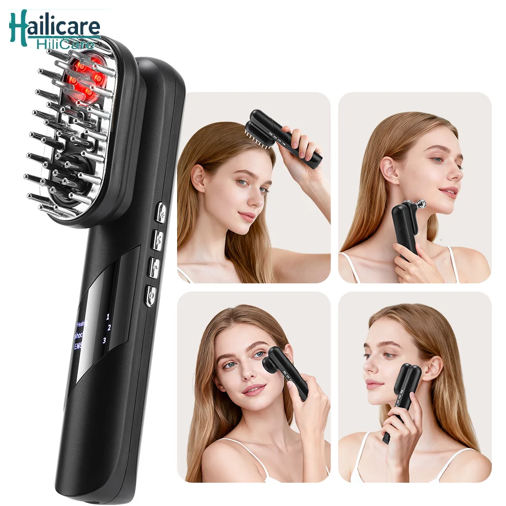 

MultiFunctional Electric Massage Comb 4-in-1 Handheld Electric Scalp Massage Comb Hair Care Comb Facial Skin Beauty Tool Bodycar