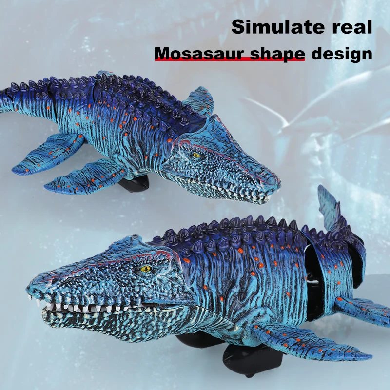 2.4G RC  Crocodile Simulation Animal Remote Control Ship Mosasaurus Swinging Dragon Outdoor Waterproof Toy Children Xmas Gift