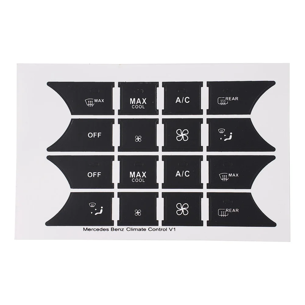 For Mercedes 2007-14 Button Repair White Font And Sign Accessories Accessory Black Black Overlay Steering Wheel