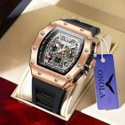 Luxury Watch Men ONOLA Fashion Unique Design Multi-functional Automatic Mechanical Watches Men's Tape Waterproof Wristwatch