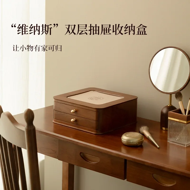 Desktop Cosmetics Storage Box Rotating Lipstick Perfume Dresser Shelf Face Cream Mask Drawer Box