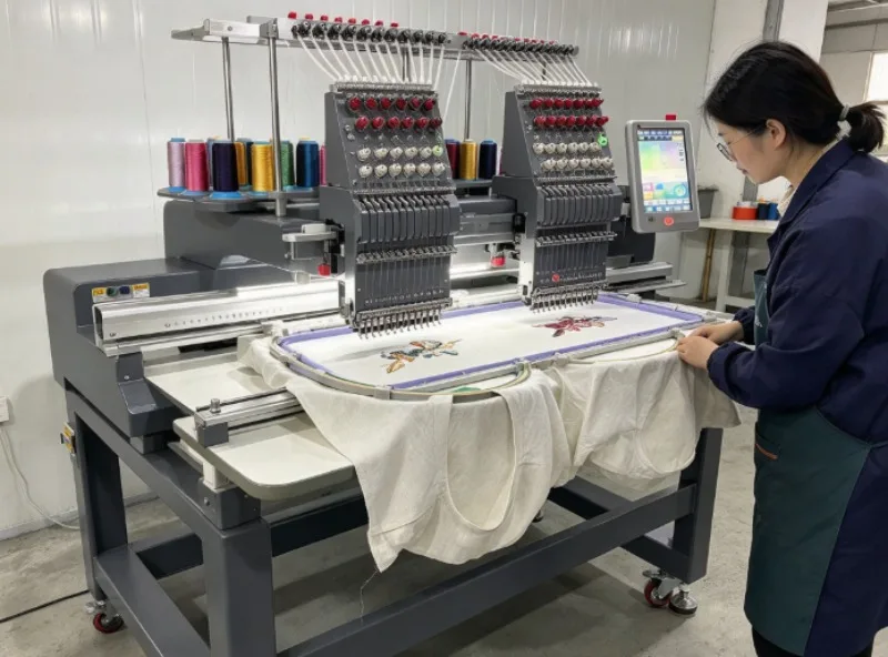 Versatile High Efficiency Braiding Machine For Clothes With Multi Needle And Large Hoop For Cotton And Nonwoven Materials