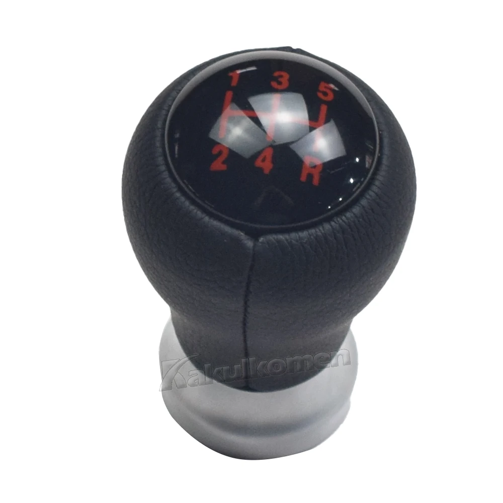 Manual 5 Speed Leather Gear Shift Knob Shifter Lever Handball