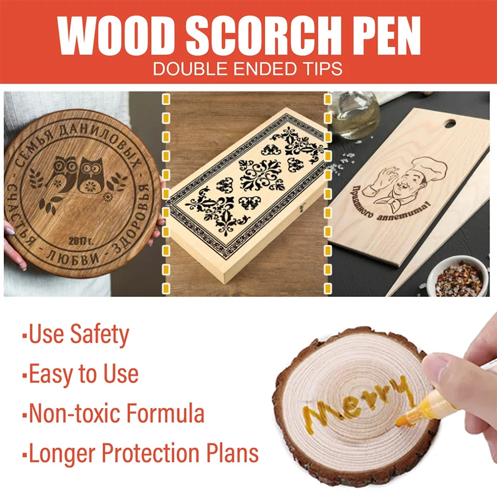 Wood Burning Pen Non-Toxic Wood Burner Tool Chemical Woodburning Pen Tool Safe Wood Burning Pen Marker for Arts and Crafts