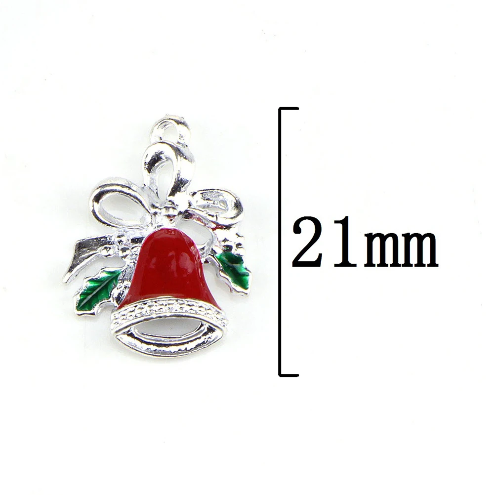 

20pcs Christmas Oil Drop Charms Alloy Pendant Diy Craft For Necklace Bracelet Keychain Dangle Jewelry Making Scrapbooking