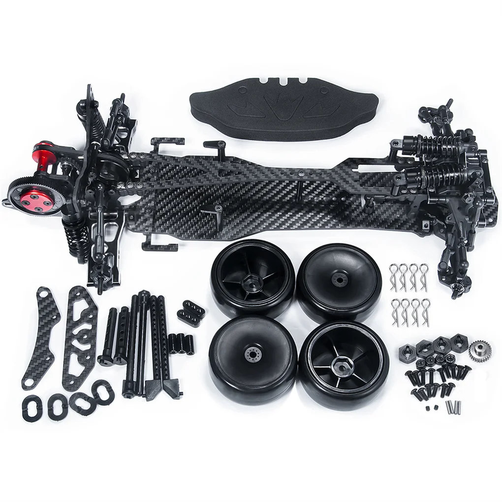 Metal Carbon Fiber Plastic Frame Kit Wheel Rims Shock Absorbers for Sakura D5 MR 1/10 RC Drift Car Truck Upgrade Parts