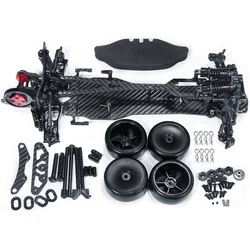 Metal Carbon Fiber Plastic Frame Kit Wheel Rims Shock Absorbers for Sakura D5 MR RC Drift Car Truck Upgrade Parts