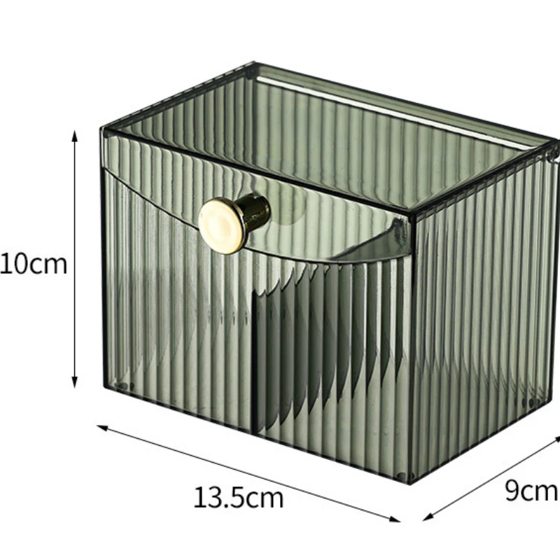 Boîte de rangement pour coton-tige, boîte à bijoux transparente anti-poussière de bureau, démaquillage, organisateur de rangement de coton, conteneur de rouge à lèvres