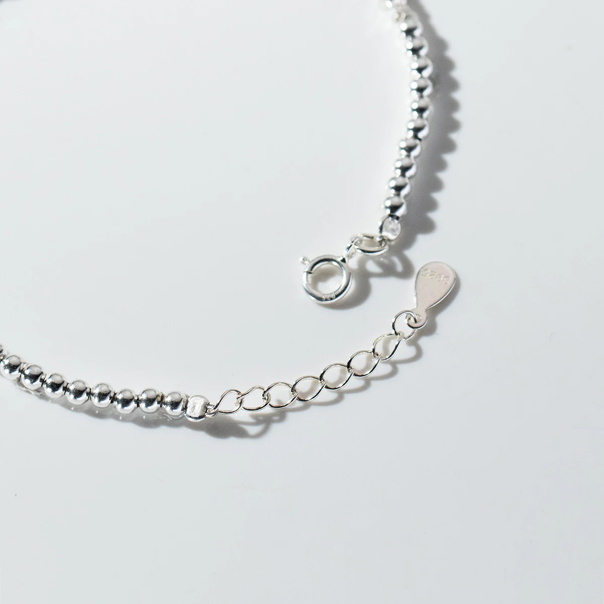 MODIAN 925 Sterling Silver Rainbow Color Crystal Beads Bracelet Charm Heart Moonstone Link Chain Bracelets For Women Jewelry image 4