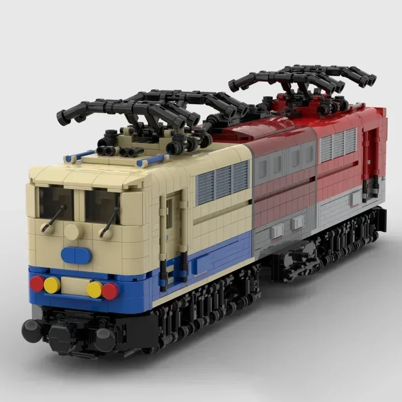 City Car Model MOC Building Bricks 151 Two Tone Railway Train Modular Technology Gifts Holiday Assemble Children Toys Suit