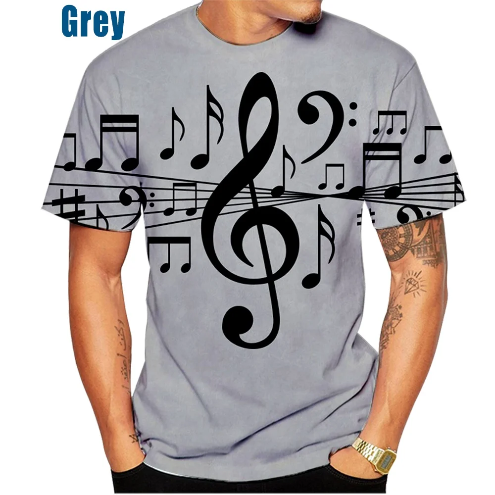 2022 Fashion Piano Musical Note Printed T Shirt Men Women 3D Sweatshirts Funny T Shirt Pullover Sportwear Hip Hop Tee