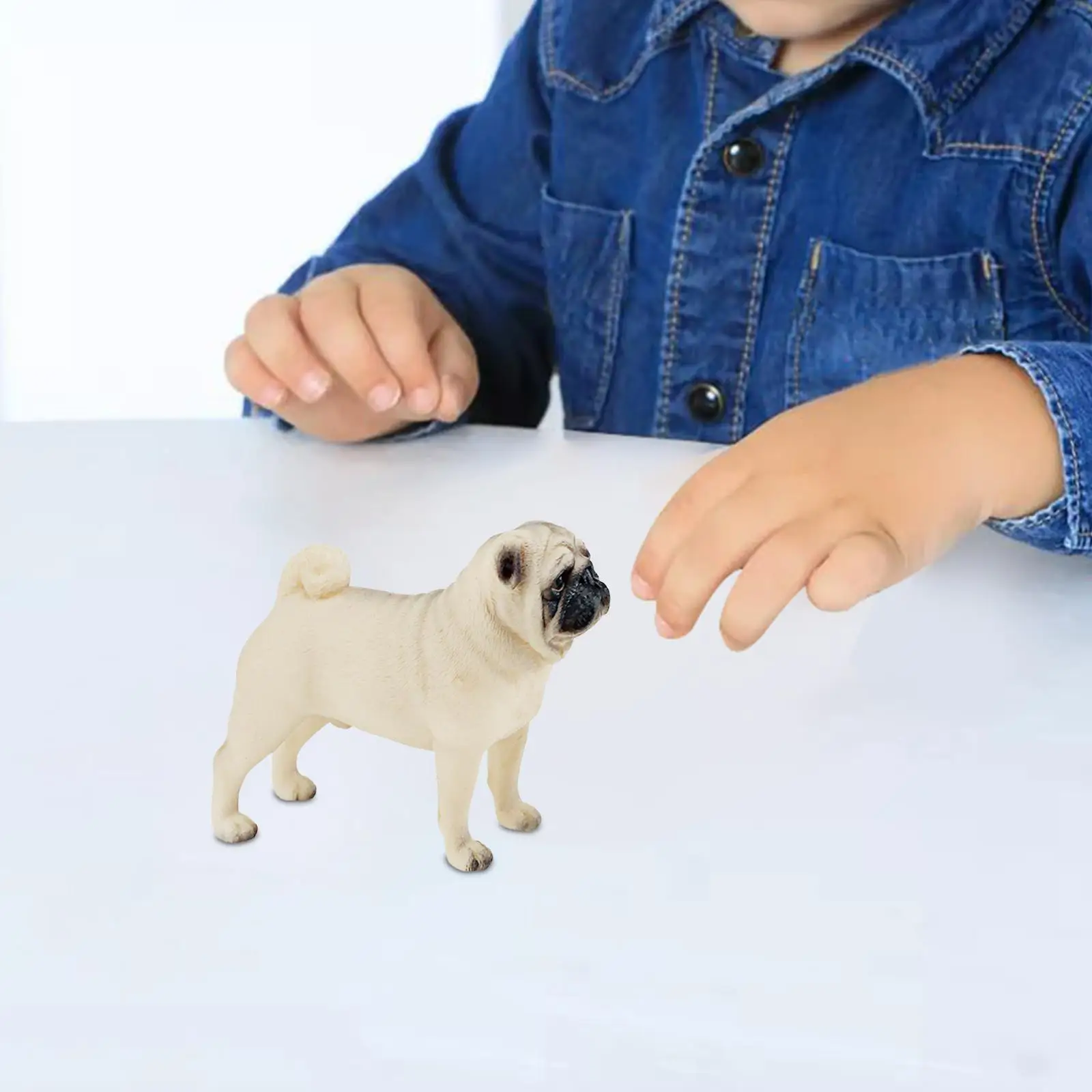 Figuras de perro realistas artesanales de 2,36 pulgadas de alto en miniatura chino Shar Pei