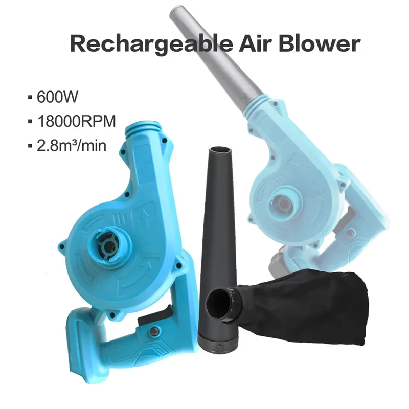 2 In 1 Cordless Electric Air Blower Vacuum Cleannig Blower Blowing & Suction Leaf Dust Collector For Makita 18V Battery