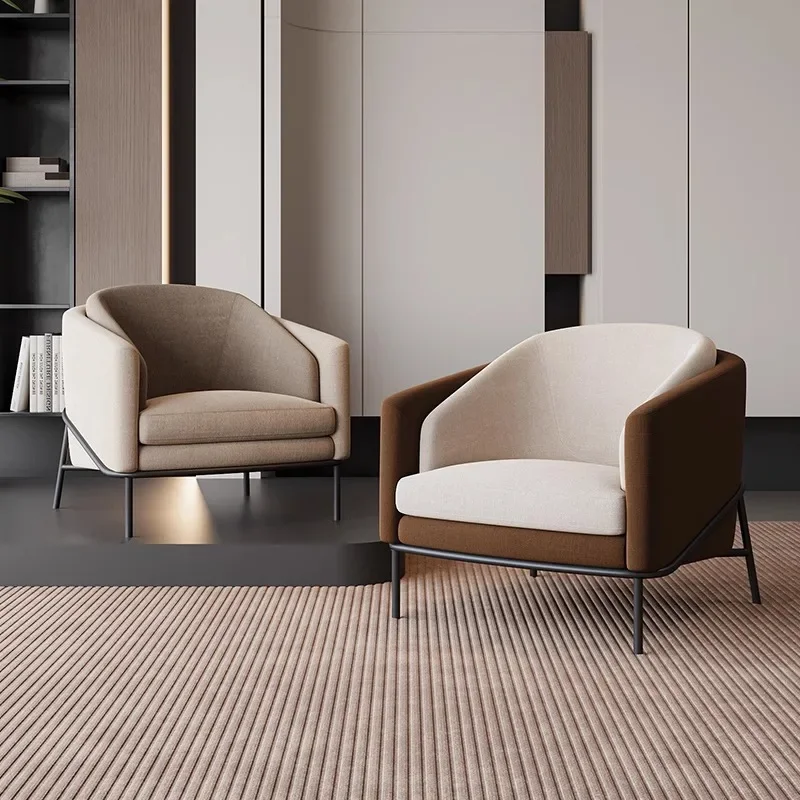 

Nordic Dining Chair Vintage Single Sofa Living Room Underframes Recliner Mid Century Lounge Chair Muebles Para Hogar Furniture