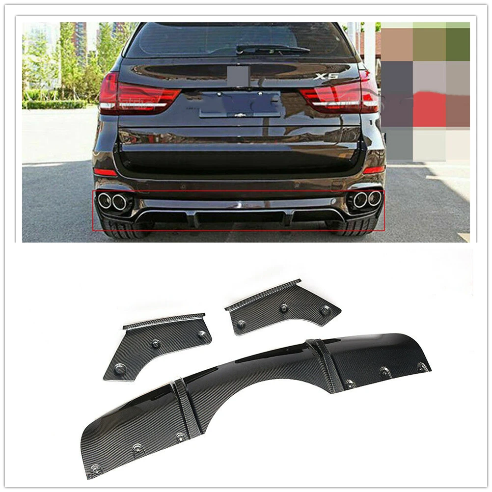 

Rear Bumper Diffuser Lip For BMW F15 X5 M Sport Tech 2014-2018 P Style Real Carbon Fiber Car Exhaust Boot Spoiler Plate Splitter