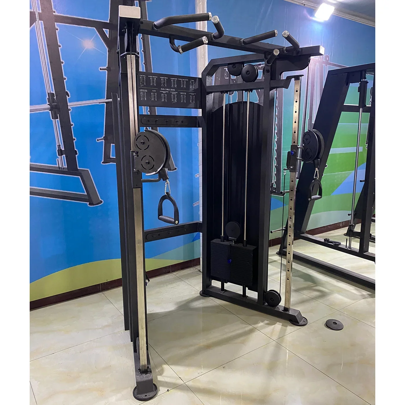 Commercial Strength Training Gym Equipment Multi Functional Crossover Cable Machine Squat Rack Comprehensive Pull-up