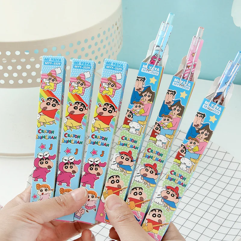 6Pcs Cartoon Crayon Shin-Chan Gel Pen Exquisite Blind Box Packaging Neutral Pen Student Stationery Office School Supplies Gifts view 2
