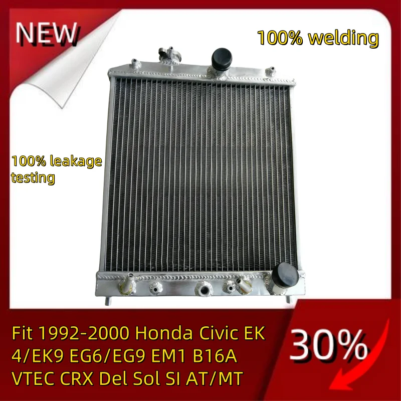 

32mm Pipe TOP all Aluminum Radiator Fit 1992-2000 Honda Civic EK4/EK9 EG6/EG9 EM1 B16A VTEC CRX Del Sol SI AT/MT 100% welding