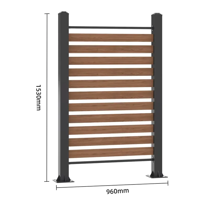 Garden Decoration Horizontal Slat Garden Fence Weatherproof Outdoor Enclosure Panel Factory Custom Garden Fence Slatted