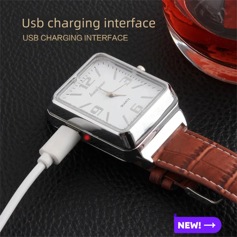 Creative and personalized metal electric heating wire cigarette lighter, business gift, watch, multifunctional charging