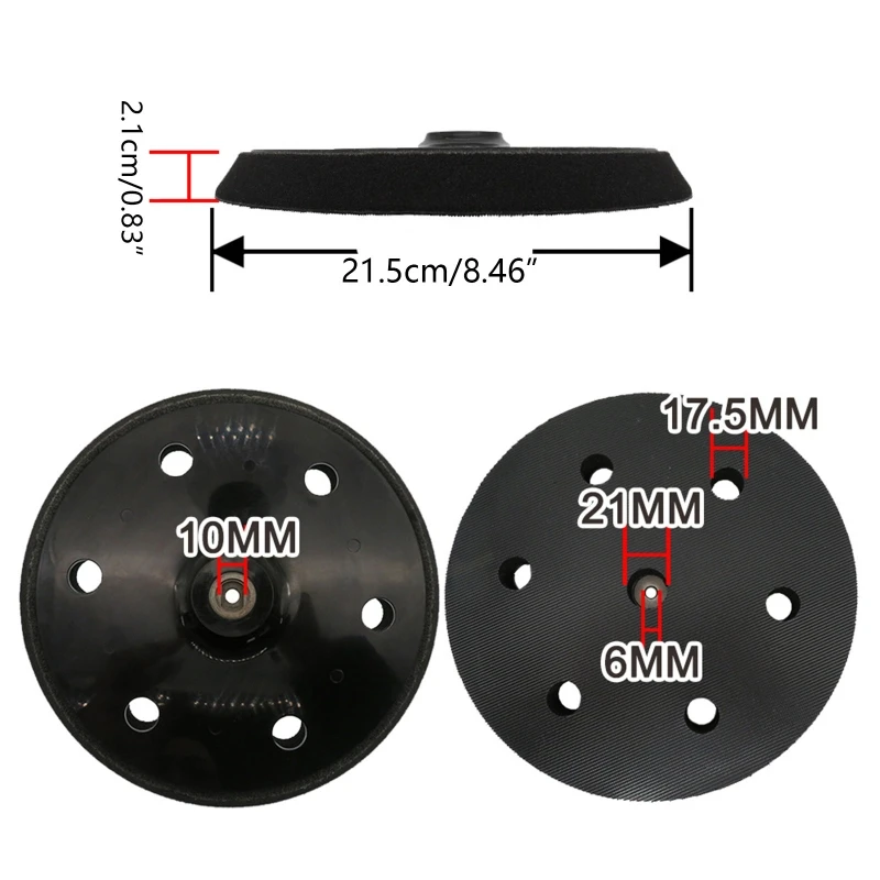 per lucidatura elettrico da 215 mm Piastra supporto per platorello con gancio anello a 6 fori da 9 pollici Dropship
