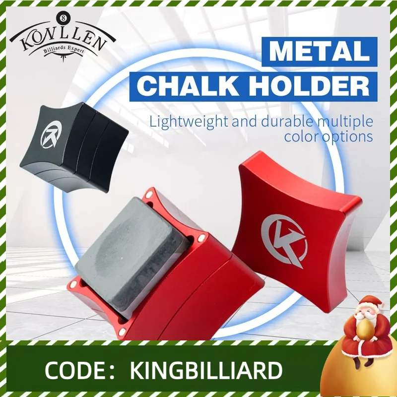 KONLLEN Metal Chalk Holder Billiards Portable 4 Color Chalks Carrier Box Snooker/Pool/Carom Durable Billiards Accessories