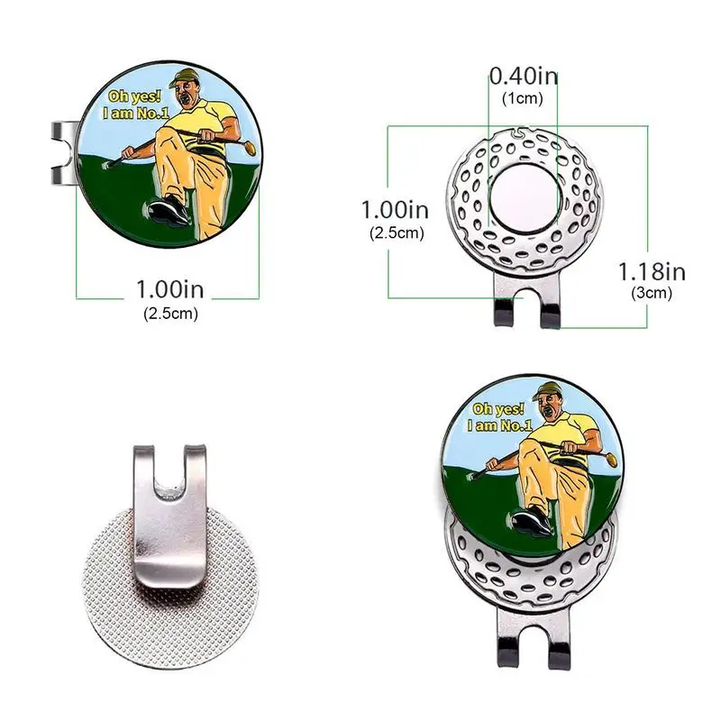 Golf Ball Marker Golf Hat Clip Magnetic Adsorption Metal Golf Mark Removable Metal Golf Visor Markers Clips Golf Accessories