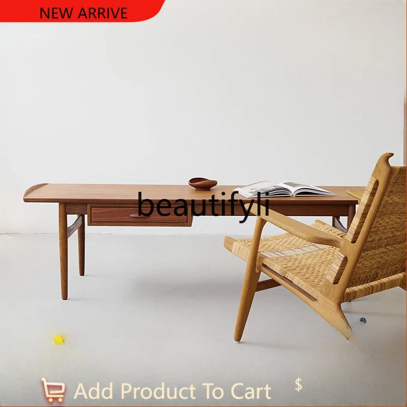 

Vintage coffee table Nordic furniture combination log Danish style cherry wood solid wood corner table G1218